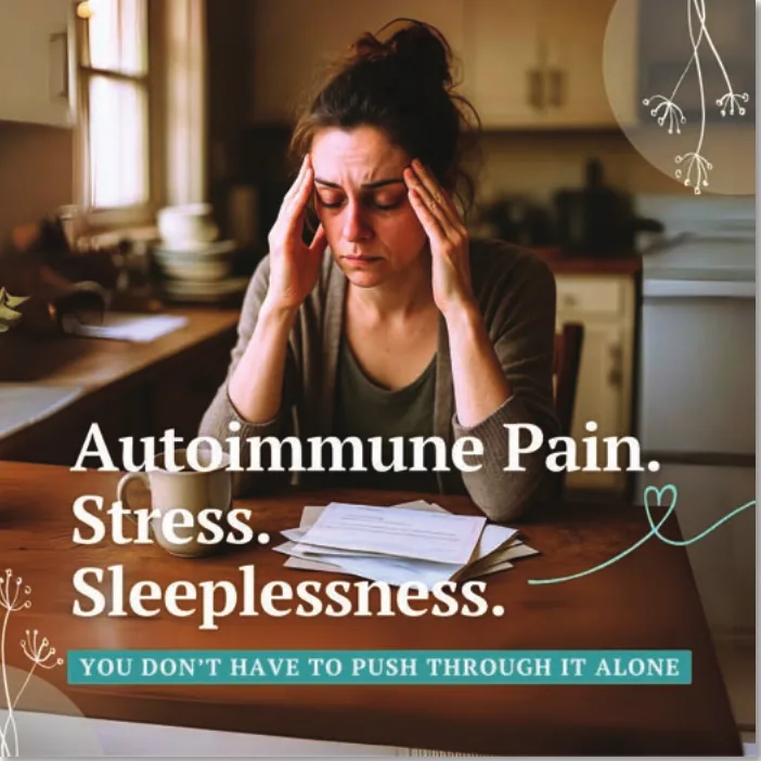 Health clinic ad: autoimmune pain, stress and sleeplessness