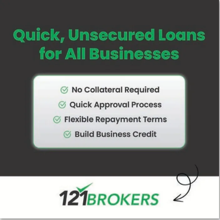 Business finance ad: quick unsecured loans