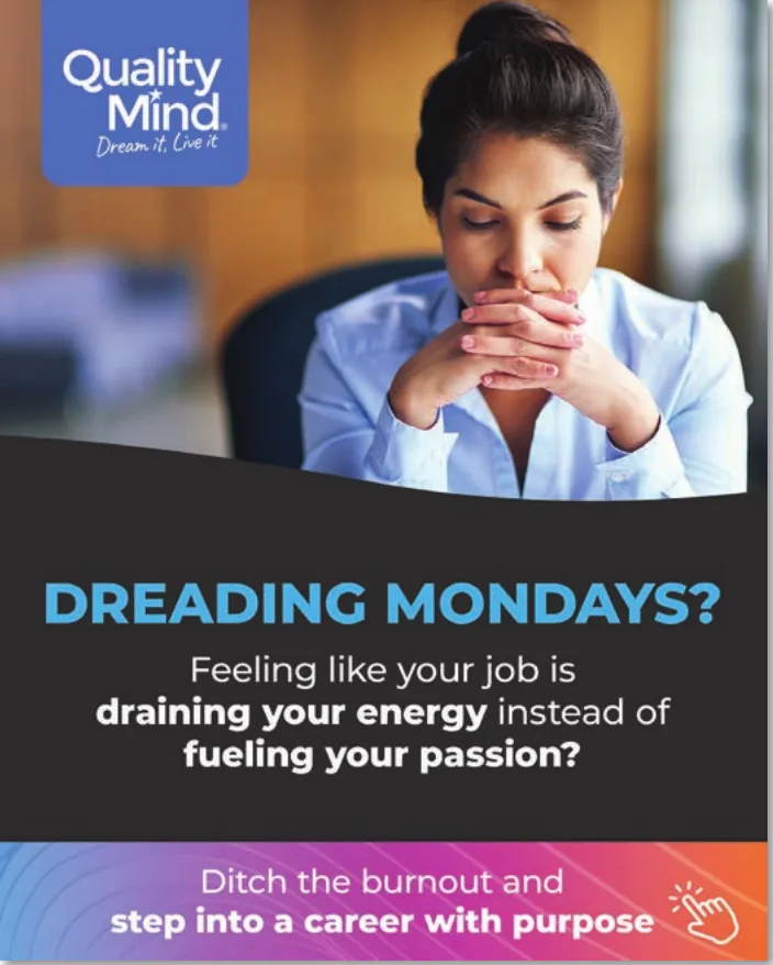 Career coaching ad: dreading Mondays
