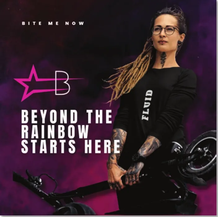 Activewear ad: beyond the rainbow starts here