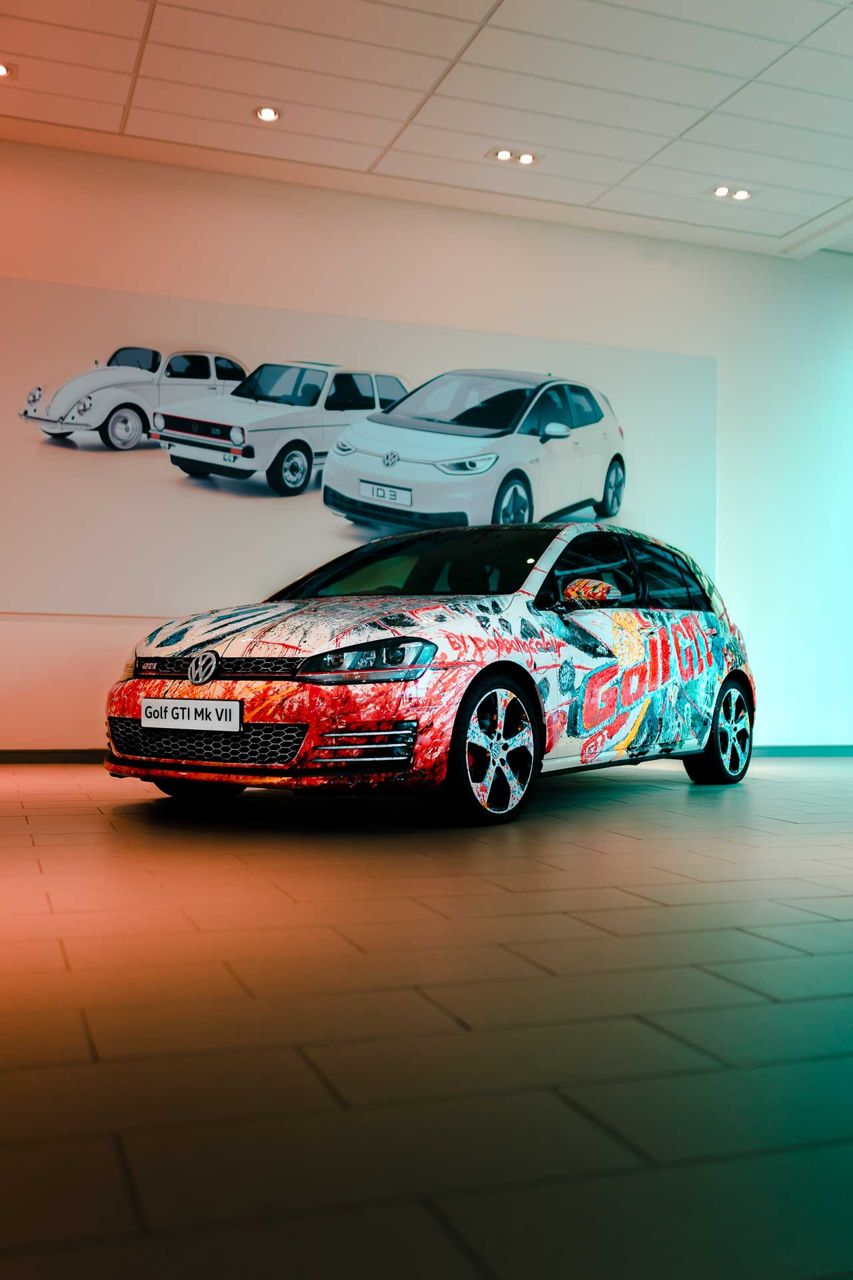 Liveried car lit in the studio