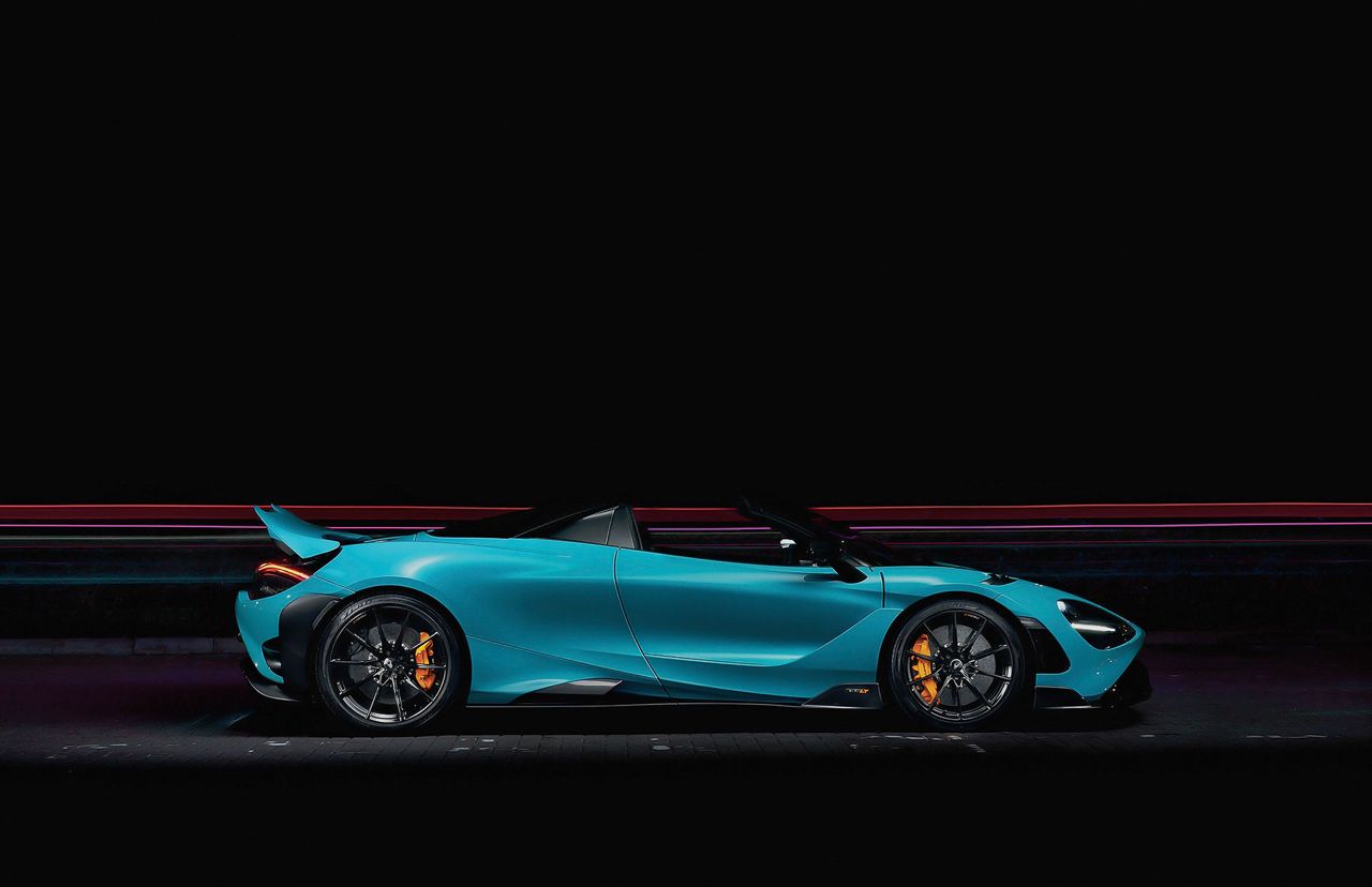 Supercar photographed against a studio backdrop