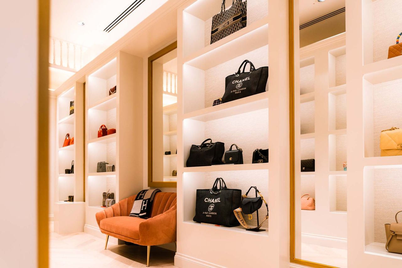 Luxury retail interior photographed in store